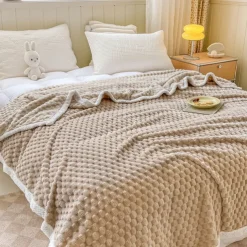 Soft Comfort Throw Sofa Blanket Stereoscopic Small Grid Blanket For Sofa Chair Couch Living Room Birthday Gift And Home Decor Portable Car Travel Cover Blanket