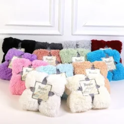 Soft Fuzzy Faux Fur Throw Blankets,Solid Reversible Lightweight Long Hair Shaggy Blanket,Fluffy Cozy Plush Comfy Microfiber Fleece Blankets Decoration for Couch Sofa Bed