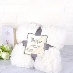 Soft Fuzzy Faux Fur Throw Blankets,Solid Reversible Lightweight Long Hair Shaggy Blanket,Fluffy Cozy Plush Comfy Microfiber Fleece Blankets Decoration for Couch Sofa Bed