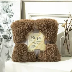 Soft Fuzzy Faux Fur Throw Blankets,Solid Reversible Lightweight Long Hair Shaggy Blanket,Fluffy Cozy Plush Comfy Microfiber Fleece Blankets Decoration for Couch Sofa Bed