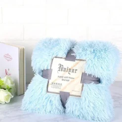 Soft Fuzzy Faux Fur Throw Blankets,Solid Reversible Lightweight Long Hair Shaggy Blanket,Fluffy Cozy Plush Comfy Microfiber Fleece Blankets Decoration for Couch Sofa Bed