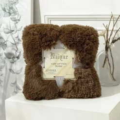 Soft Fuzzy Faux Fur Throw Blankets,Solid Reversible Lightweight Long Hair Shaggy Blanket,Fluffy Cozy Plush Comfy Microfiber Fleece Blankets Decoration for Couch Sofa Bed