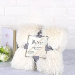 Soft Fuzzy Faux Fur Throw Blankets,Solid Reversible Lightweight Long Hair Shaggy Blanket,Fluffy Cozy Plush Comfy Microfiber Fleece Blankets Decoration for Couch Sofa Bed