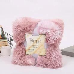 Soft Fuzzy Faux Fur Throw Blankets,Solid Reversible Lightweight Long Hair Shaggy Blanket,Fluffy Cozy Plush Comfy Microfiber Fleece Blankets Decoration for Couch Sofa Bed