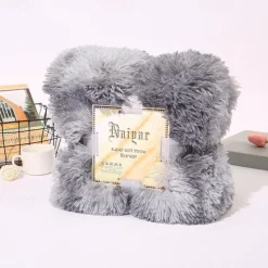 Soft Fuzzy Faux Fur Throw Blankets,Solid Reversible Lightweight Long Hair Shaggy Blanket,Fluffy Cozy Plush Comfy Microfiber Fleece Blankets Decoration for Couch Sofa Bed