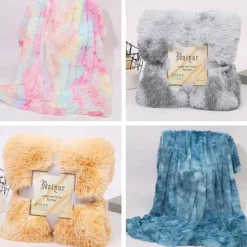 Soft Fuzzy Faux Fur Throw Blankets,Solid Reversible Lightweight Long Hair Shaggy Blanket,Fluffy Cozy Plush Comfy Microfiber Fleece Blankets Decoration for Couch Sofa Bed