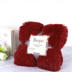 Soft Fuzzy Faux Fur Throw Blankets,Solid Reversible Lightweight Long Hair Shaggy Blanket,Fluffy Cozy Plush Comfy Microfiber Fleece Blankets Decoration for Couch Sofa Bed