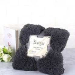 Soft Fuzzy Faux Fur Throw Blankets,Solid Reversible Lightweight Long Hair Shaggy Blanket,Fluffy Cozy Plush Comfy Microfiber Fleece Blankets Decoration for Couch Sofa Bed