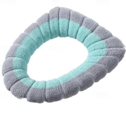 Soft Toilet Seat Cover Pads Thicker Warmer Stretchable Washable Cloth Toilet Fits All Oval Toilet Seats
