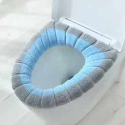 Soft Toilet Seat Cover Pads Thicker Warmer Stretchable Washable Cloth Toilet Fits All Oval Toilet Seats