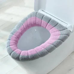 Soft Toilet Seat Cover Pads Thicker Warmer Stretchable Washable Cloth Toilet Fits All Oval Toilet Seats