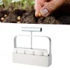 Soil Blocker, 4 Cell Soil Block Maker 2 Inch with 3 Sizes Seed Pins, Seed Handheld Block Maker with Comfortable Handle, Garden Blocking Tools for Seedings, Cuttings, Greenhouses