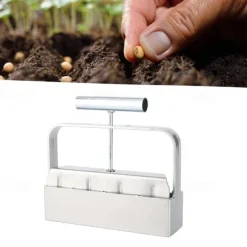 Soil Blocker, 4 Cell Soil Block Maker 2 Inch with 3 Sizes Seed Pins, Seed Handheld Block Maker with Comfortable Handle, Garden Blocking Tools for Seedings, Cuttings, Greenhouses