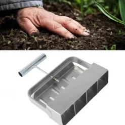 Soil Blocker, 4 Cell Soil Block Maker 2 Inch with 3 Sizes Seed Pins, Seed Handheld Block Maker with Comfortable Handle, Garden Blocking Tools for Seedings, Cuttings, Greenhouses