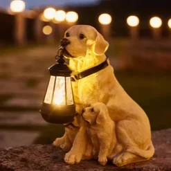 Solar Dog Lights Outdoor, Waterproof Garden Decor Solar-Powered Lawn Lamp for Landscape, Yard and Outdoor Ornaments