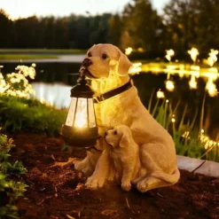 Solar Dog Lights Outdoor, Waterproof Garden Decor Solar-Powered Lawn Lamp for Landscape, Yard and Outdoor Ornaments