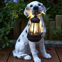 Solar Dog Lights Outdoor, Waterproof Garden Decor Solar-Powered Lawn Lamp for Landscape, Yard and Outdoor Ornaments