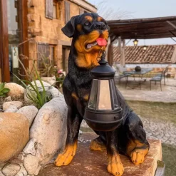 Solar Dog Lights Outdoor, Waterproof Garden Decor Solar-Powered Lawn Lamp for Landscape, Yard and Outdoor Ornaments