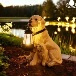 Solar Dog Lights Outdoor, Waterproof Garden Decor Solar-Powered Lawn Lamp for Landscape, Yard and Outdoor Ornaments