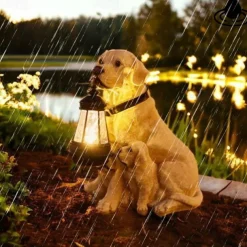Solar Dog Lights Outdoor, Waterproof Garden Decor Solar-Powered Lawn Lamp for Landscape, Yard and Outdoor Ornaments