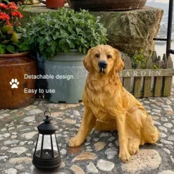 Solar Dog Lights Outdoor, Waterproof Garden Decor Solar-Powered Lawn Lamp for Landscape, Yard and Outdoor Ornaments