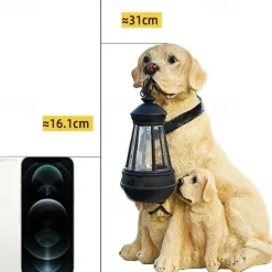 Solar Dog Lights Outdoor, Waterproof Garden Decor Solar-Powered Lawn Lamp for Landscape, Yard and Outdoor Ornaments