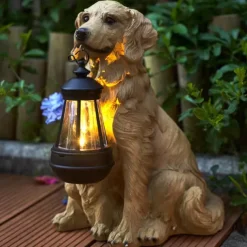 Solar Dog Lights Outdoor, Waterproof Garden Decor Solar-Powered Lawn Lamp for Landscape, Yard and Outdoor Ornaments