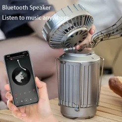 Solar Electric Fan Camping Lamp with Bluetooth Speaker Portable Switch Camping Lamp Lithium Battery Solar USB Charging