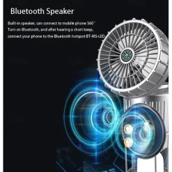 Solar Electric Fan Camping Lamp with Bluetooth Speaker Portable Switch Camping Lamp Lithium Battery Solar USB Charging