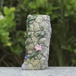 Solar Fairy Door Garden Miniatures,Fairy Door with Steps, Resin Fairy Garden Accessories, Tree Garden Home Decor, Waterproof Garden Glow Ornaments