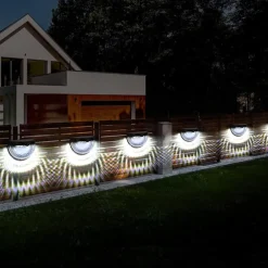 Solar Fence Lights Outdoor Waterproof Garden Lights Solar Wall Lights for Fence Yard Villa Garden Garage Deck Stairs Landscape Decoration