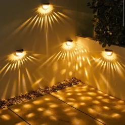 Solar Fence Lights Outdoor Waterproof Garden Lights Solar Wall Lights for Fence Yard Villa Garden Garage Deck Stairs Landscape Decoration