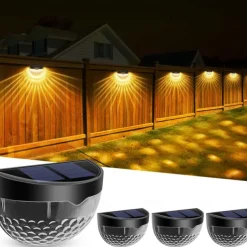 Solar Fence Lights Outdoor Waterproof Garden Lights Solar Wall Lights for Fence Yard Villa Garden Garage Deck Stairs Landscape Decoration