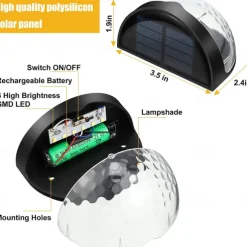 Solar Fence Lights Outdoor Waterproof Garden Lights Solar Wall Lights for Fence Yard Villa Garden Garage Deck Stairs Landscape Decoration