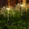 Solar Firework Lights - 120 LEDs Outdoor Pathway & Garden Fairy Lights, 2 Lighting Modes for Yard & Driveway Landscape