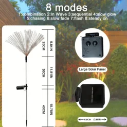 Solar Firework Lights - 120 LEDs Outdoor Pathway & Garden Fairy Lights, 2 Lighting Modes for Yard & Driveway Landscape