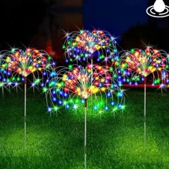 Solar Fireworks Lights 90/120/150/200 LEDS Outdoor DIY Solar Lights Copper Filament Garden Decorative Lights Waterproof Fairy Lights Lawn Lights