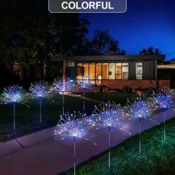 Solar Fireworks Lights 90/120/150/200 LEDS Outdoor DIY Solar Lights Copper Filament Garden Decorative Lights Waterproof Fairy Lights Lawn Lights