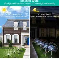 Solar Fireworks Lights 90/120/150/200 LEDS Outdoor DIY Solar Lights Copper Filament Garden Decorative Lights Waterproof Fairy Lights Lawn Lights