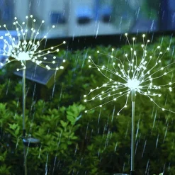 Solar Fireworks Lights 90/120/150/200 LEDS Outdoor DIY Solar Lights Copper Filament Garden Decorative Lights Waterproof Fairy Lights Lawn Lights