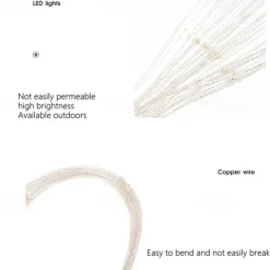 Solar Fireworks Lights 90/120/150/200 LEDS Outdoor DIY Solar Lights Copper Filament Garden Decorative Lights Waterproof Fairy Lights Lawn Lights