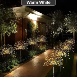 Solar Fireworks Lights 90/120/150/200 LEDS Outdoor DIY Solar Lights Copper Filament Garden Decorative Lights Waterproof Fairy Lights Lawn Lights