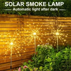 Solar Fireworks Lights Pathway Lights Outdoor 2x 1x LED Stake Lights for Walkway Garden Backyard Landscape Decoration 120LEDs Fairy Christmas Light for Garden Street Yard Lawn