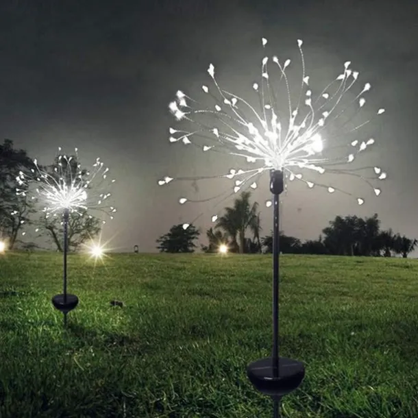 Solar Fireworks Lights Pathway Lights Outdoor 2x 1x LED Stake Lights for Walkway Garden Backyard Landscape Decoration 120LEDs Fairy Christmas Light for Garden Street Yard Lawn