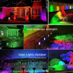 Solar Flood Lights Garden Spotlight Outdoor Waterproof 7LED Ground Plug Lawn Lamp LED Flood Light Courtyard Landscape Garden Decorative Lighting Garden Light