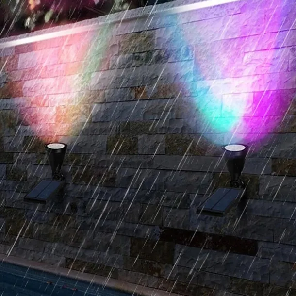 Solar Flood Lights Garden Spotlight Outdoor Waterproof 7LED Ground Plug Lawn Lamp LED Flood Light Courtyard Landscape Garden Decorative Lighting Garden Light