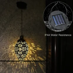 Solar Flood Lights Outdoor Hollow Wrought Iron Courtyard Garden Balcony Decorative Landscape Light Wall Hanging Light Waterproof