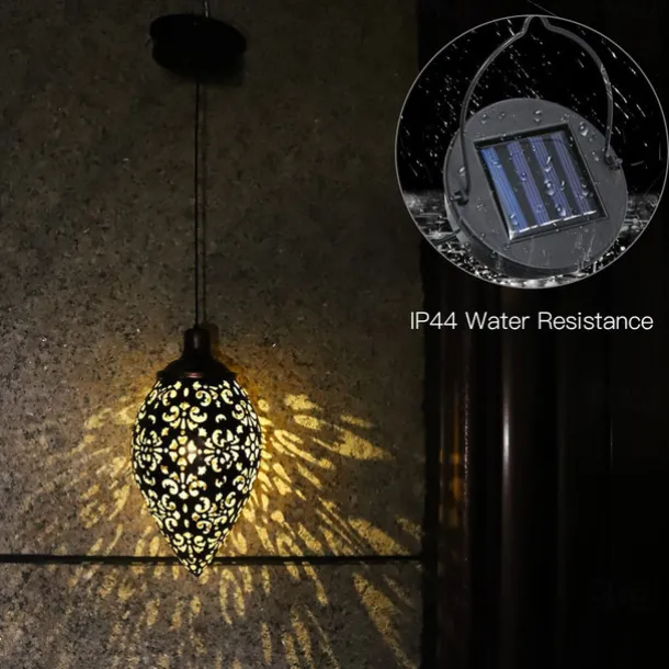Solar Flood Lights Outdoor Hollow Wrought Iron Courtyard Garden Balcony Decorative Landscape Light Wall Hanging Light Waterproof