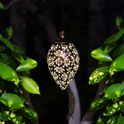 Solar Flood Lights Outdoor Hollow Wrought Iron Courtyard Garden Balcony Decorative Landscape Light Wall Hanging Light Waterproof