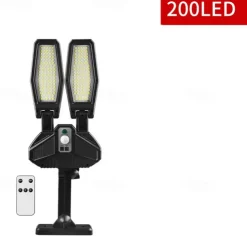 Solar Flood Lights Street Light, COB Solar Power 2 Heads Remote Control 270° Motion Sensor Street FloodLight Wall Lamp Waterproof for Outdoor Garden Security
